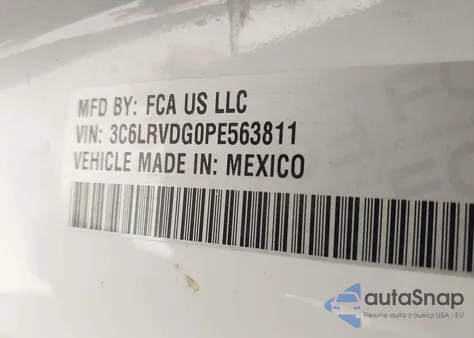 2023 Ram Promaster 2500 High Roof 159 Wb from USA, damaged, VIN 3C6LRVDG0PE563811